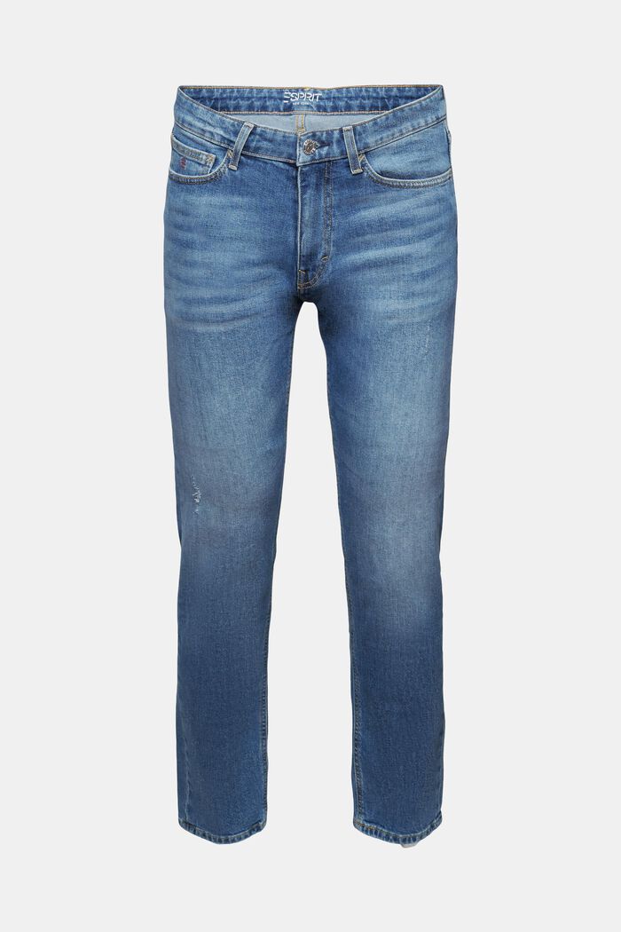 Smala jeans med medelhög midja, BLUE MEDIUM WASHED, detail image number 7