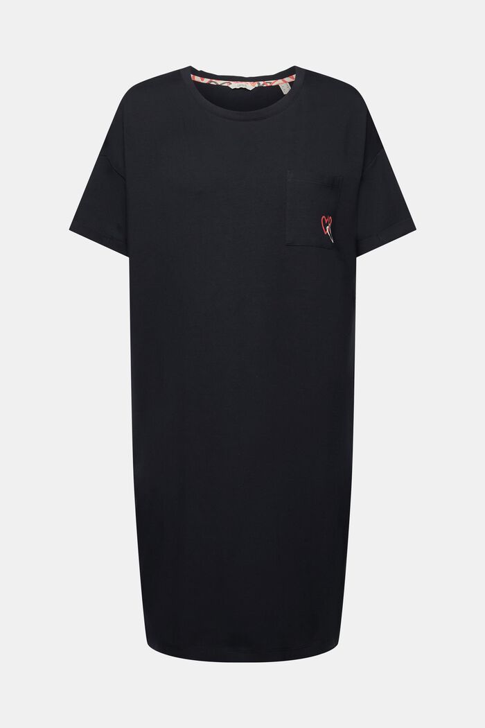 Nattskjorta med bröstficka, BLACK, detail image number 5