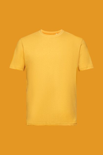 Rundringad T-shirt, bomull-linnemix