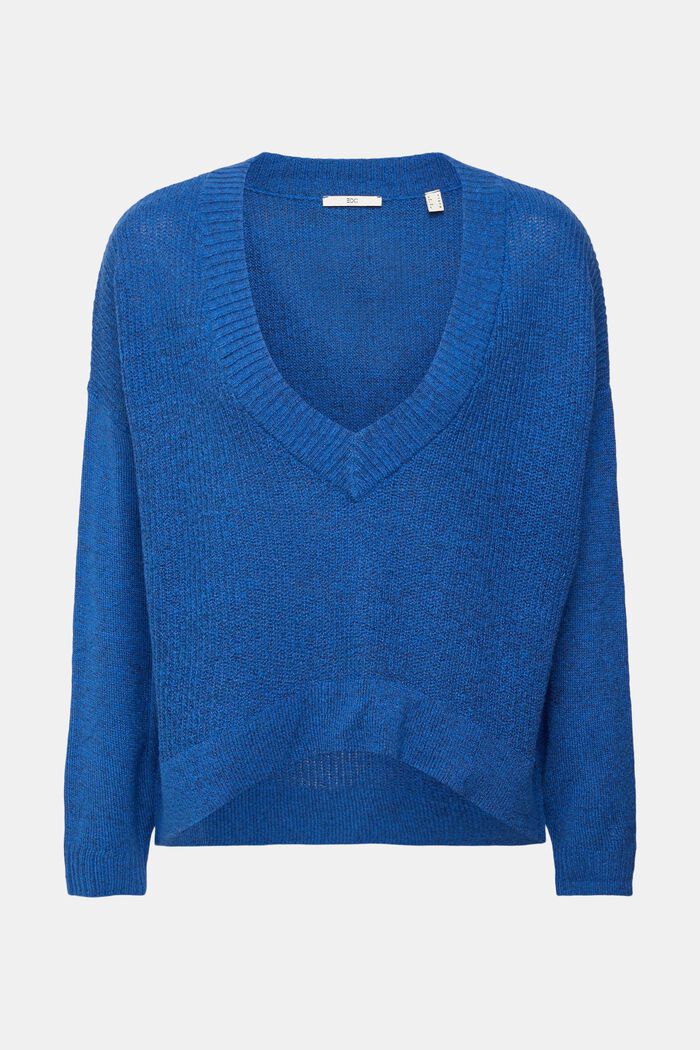 Ullmix: V-ringad tröja, BLUE, detail image number 5