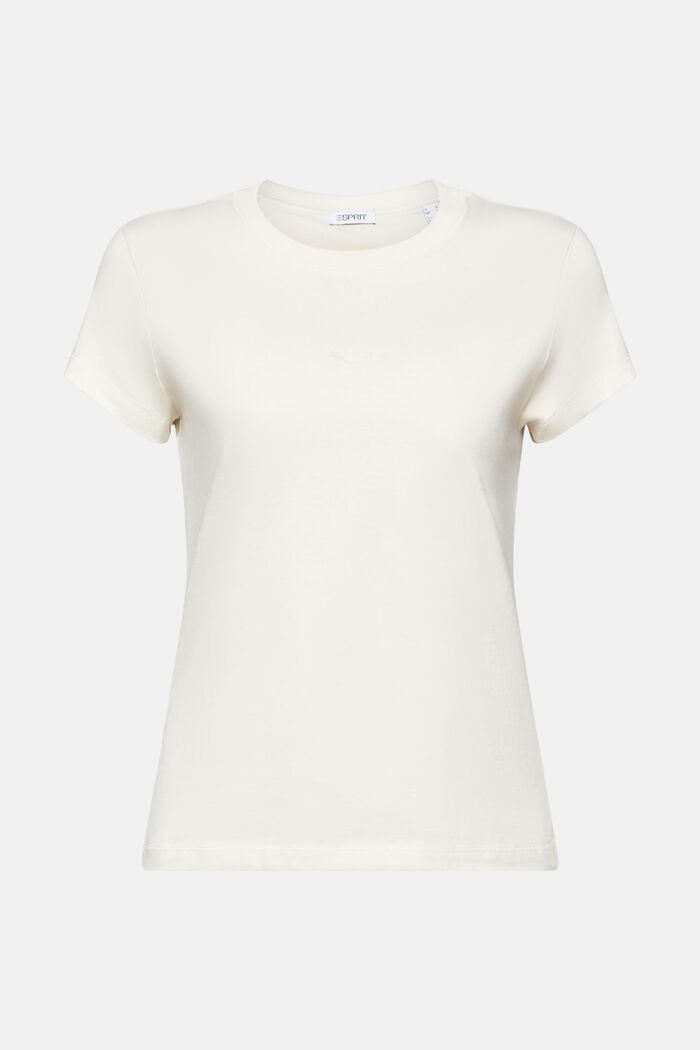 Rundringad bomulls-T-shirt med logo, ICE, detail image number 6