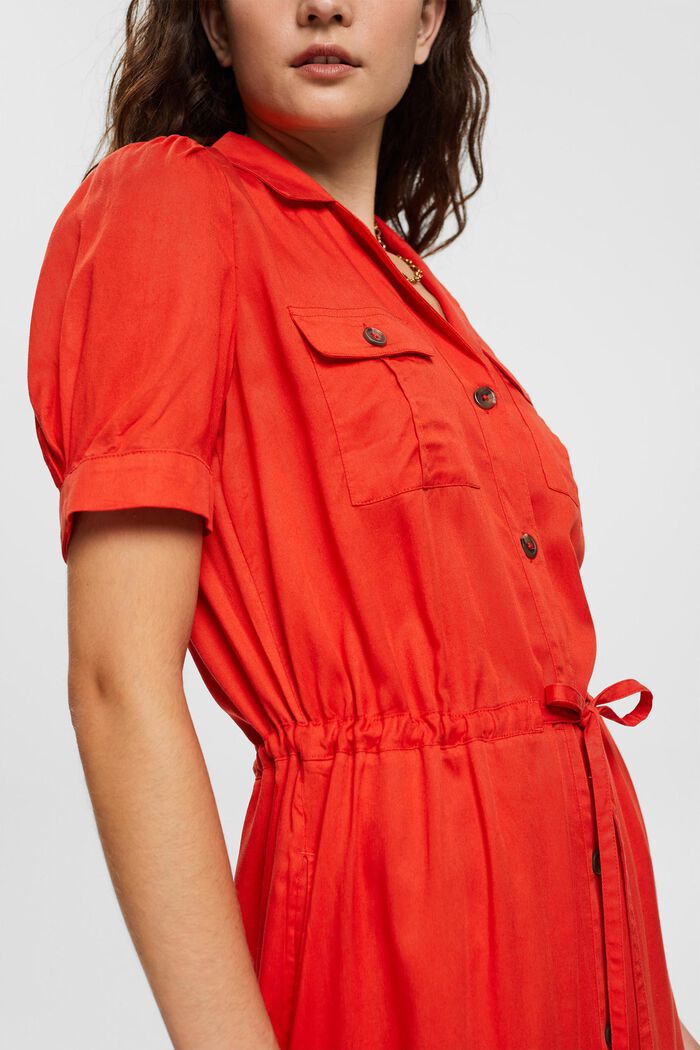 Klänning med dragsko, TENCEL™, ORANGE RED, detail image number 0
