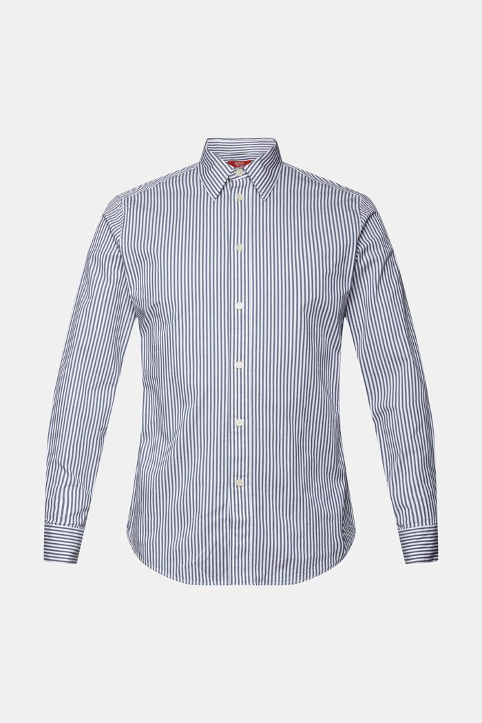 Randig skjorta i bomullspoplin, GREY BLUE, detail image number 6