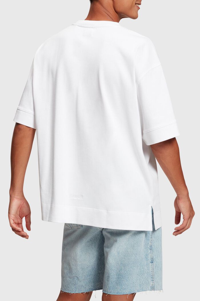 Denim Not Denim T-shirt med indigotryck, WHITE, detail image number 2