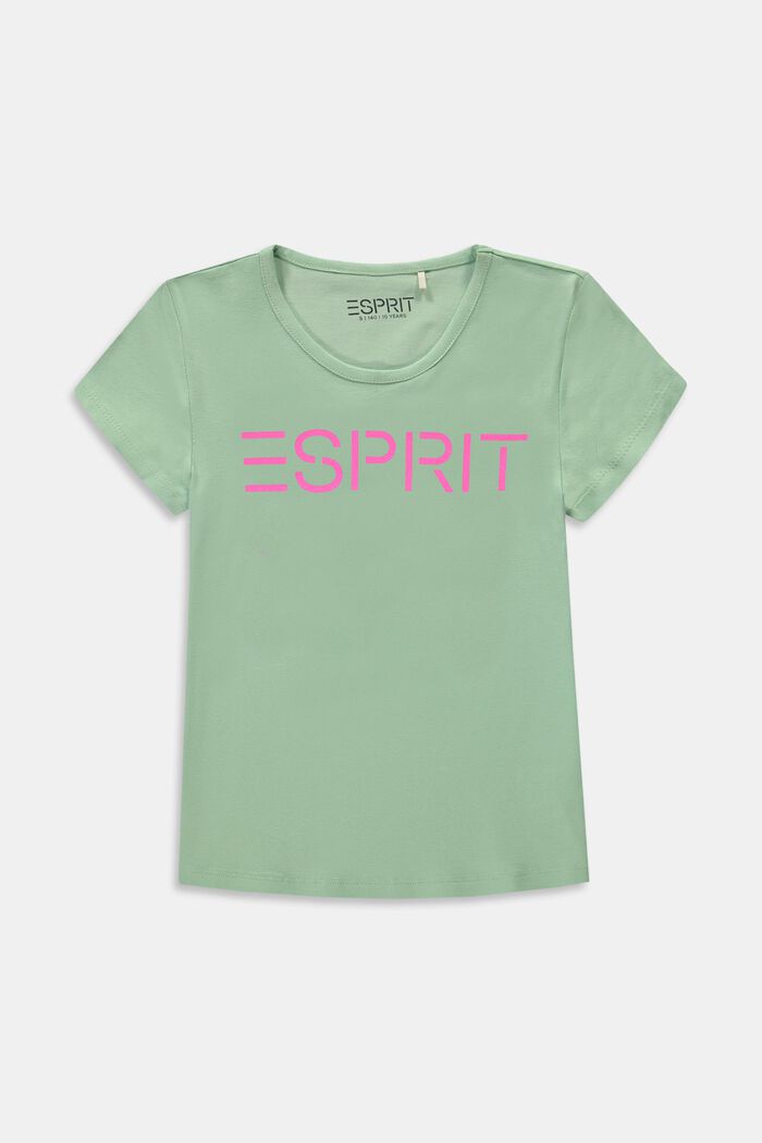 T-shirt med logotryck, PISTACCHIO GREEN, overview