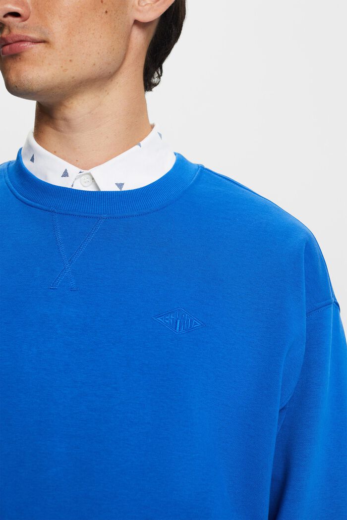 Sweatshirt med logobroderi, BRIGHT BLUE, detail image number 2