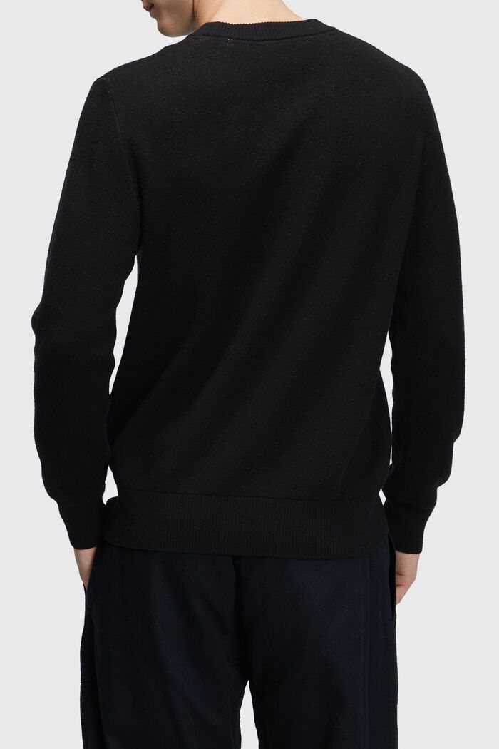 Rundringad tröja med kashmir, BLACK, detail image number 1