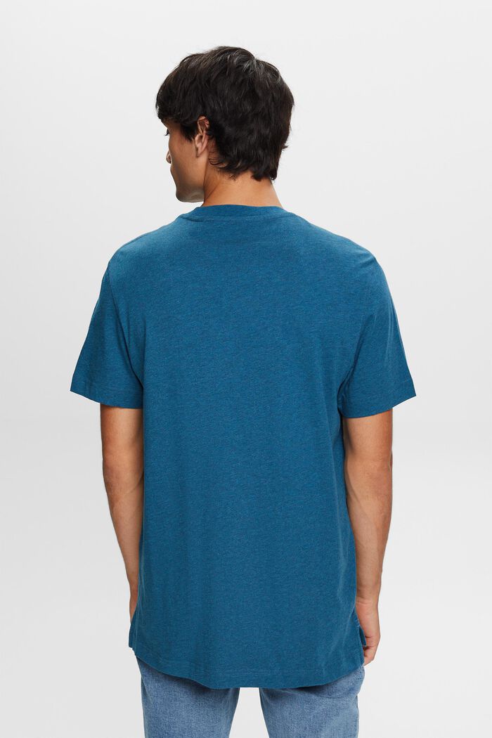 T-shirt med rund ringning, 100 % bomull, GREY BLUE, detail image number 3