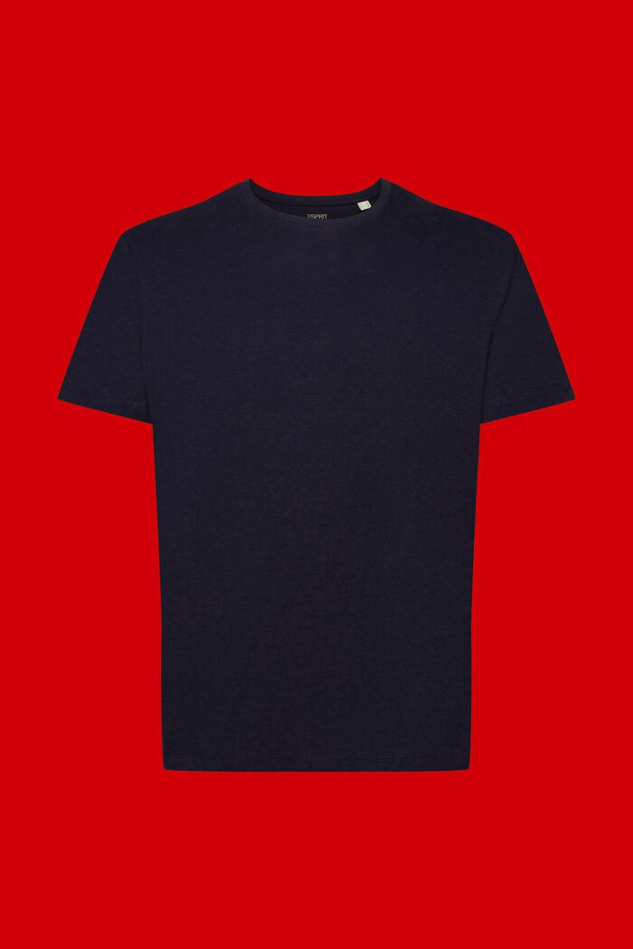 Jersey-T-shirt, bomull-linnemix, NAVY, detail image number 6