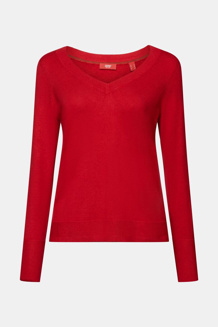 V-ringad tröja, DARK RED, detail image number 6