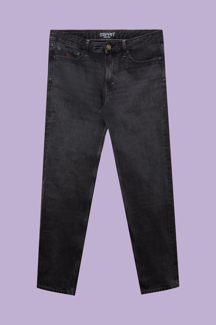 Raka jeans med medelhög midja, GREY DARK WASHED, detail image number 7