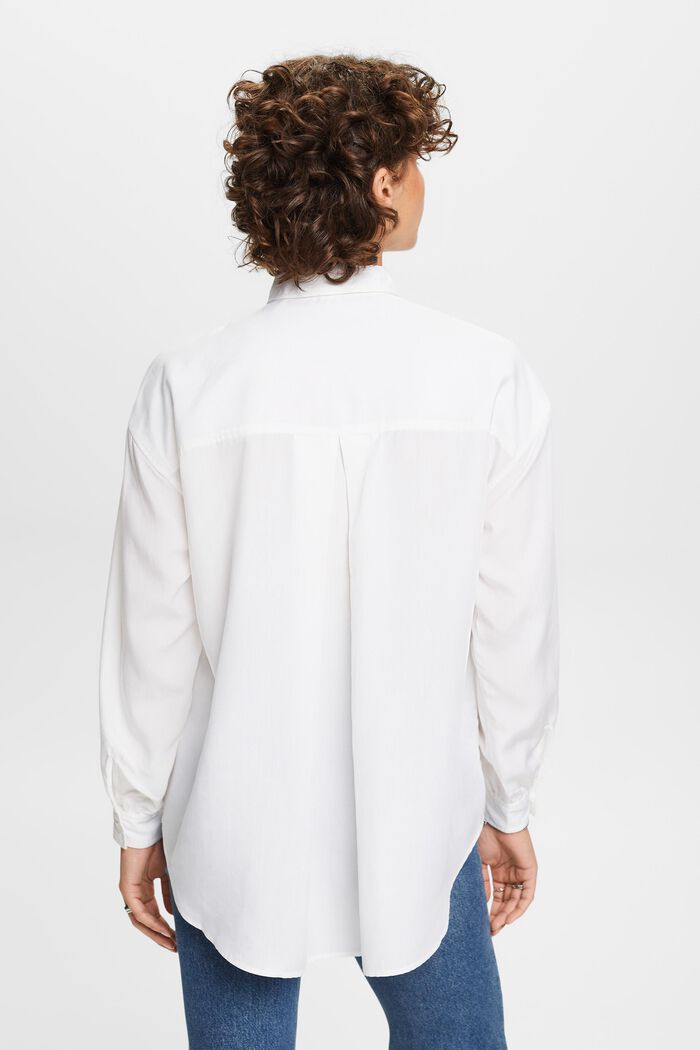 Skjortblus i oversizemodell, WHITE, detail image number 3