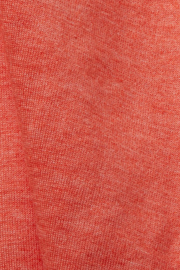 CURVY T-shirt med blommönstrade passpoaler, TENCEL™, ORANGE RED, detail image number 1
