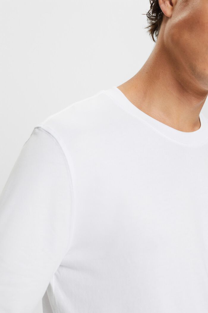 Långärmad T-shirt med rund ringning, WHITE, detail image number 1