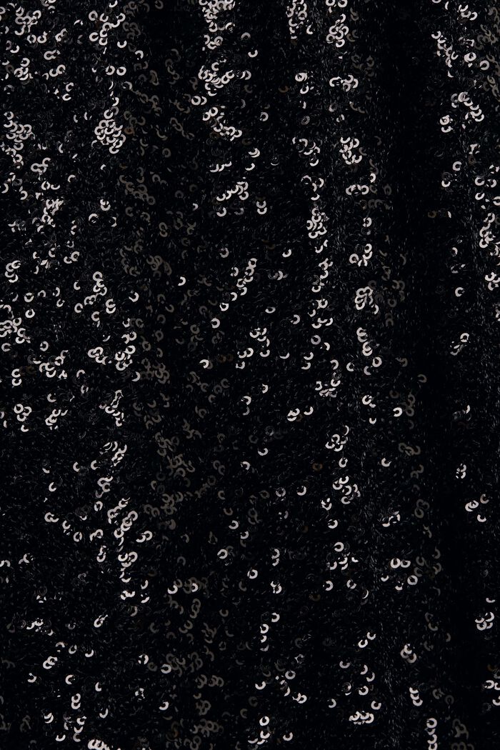 Ärmlös midiklänning med halterneck och paljetter, BLACK, detail image number 6