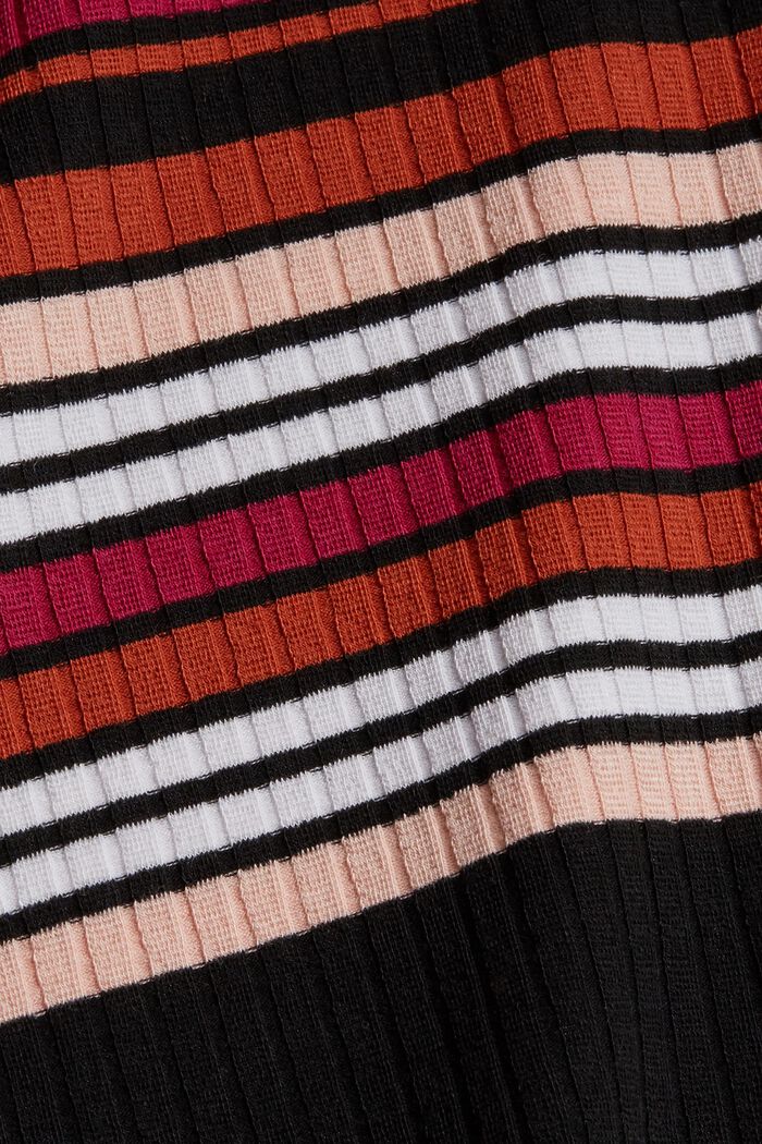 Ribbad jerseyklänning med ränder, BLACK, detail image number 5
