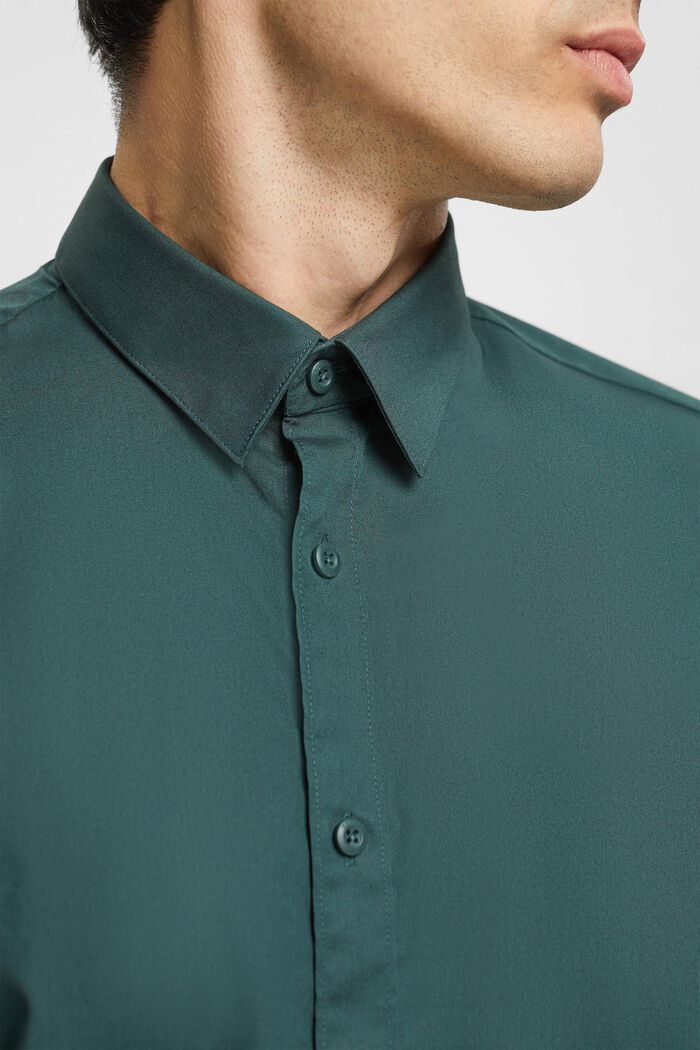 Hållbar bomullsskjorta, DARK TEAL GREEN, detail image number 2