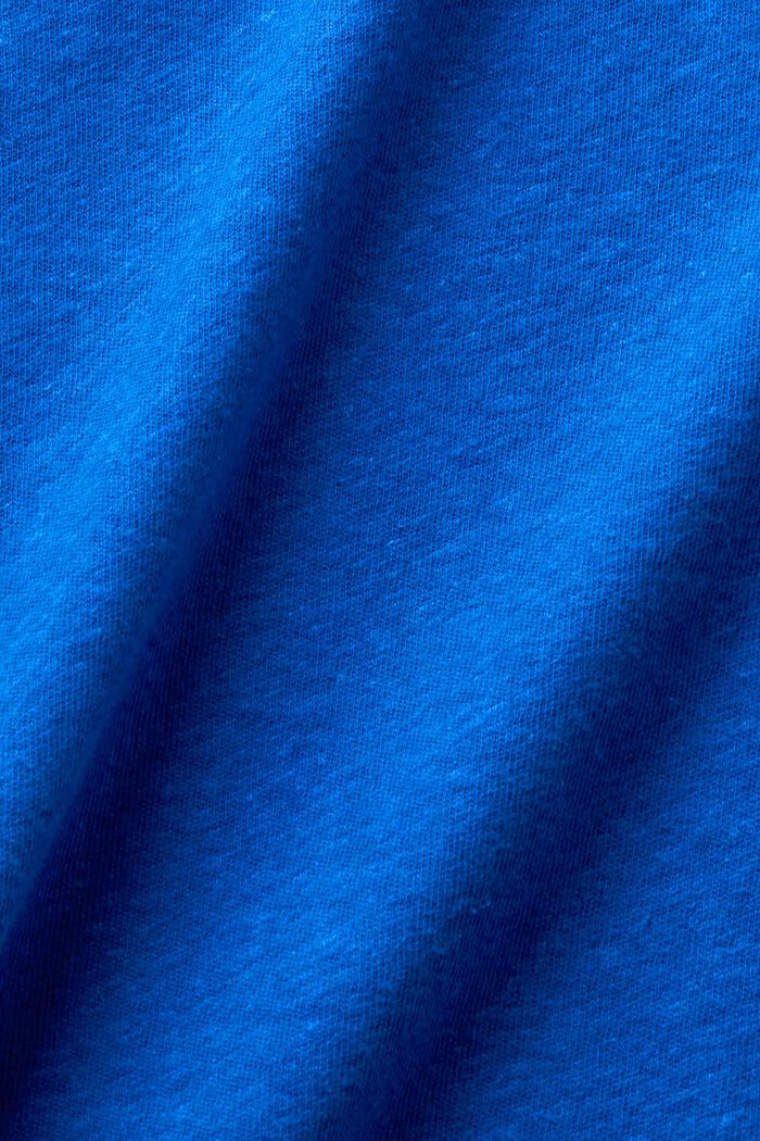 T-shirt i bomull-linnemix, BRIGHT BLUE, detail image number 5