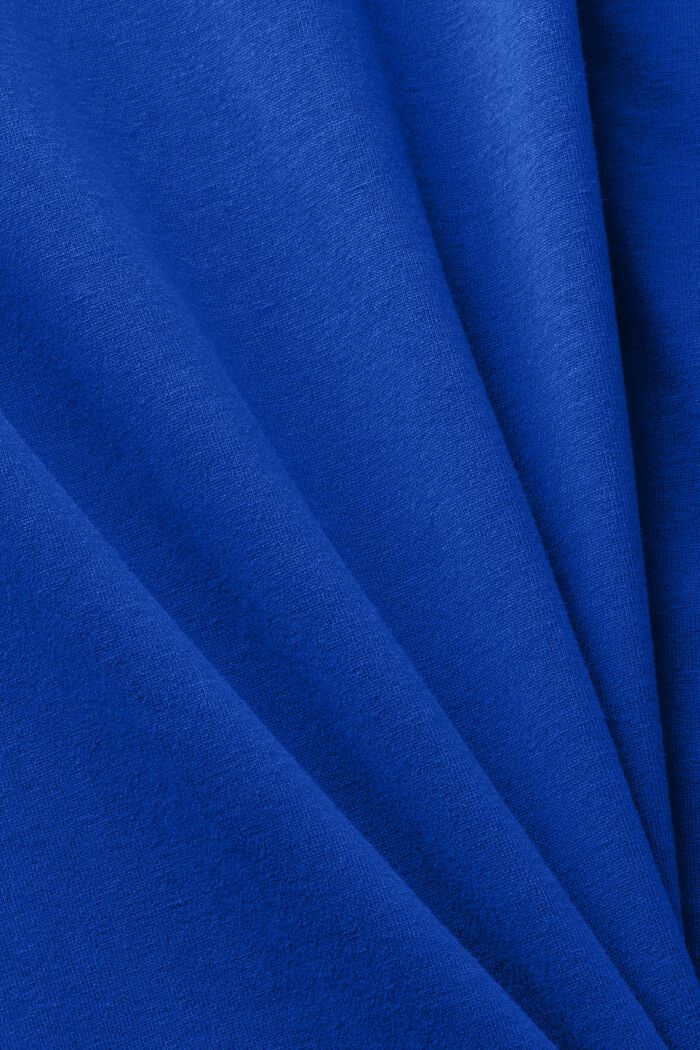 Långärmad jerseytopp i bomull, BRIGHT BLUE, detail image number 4