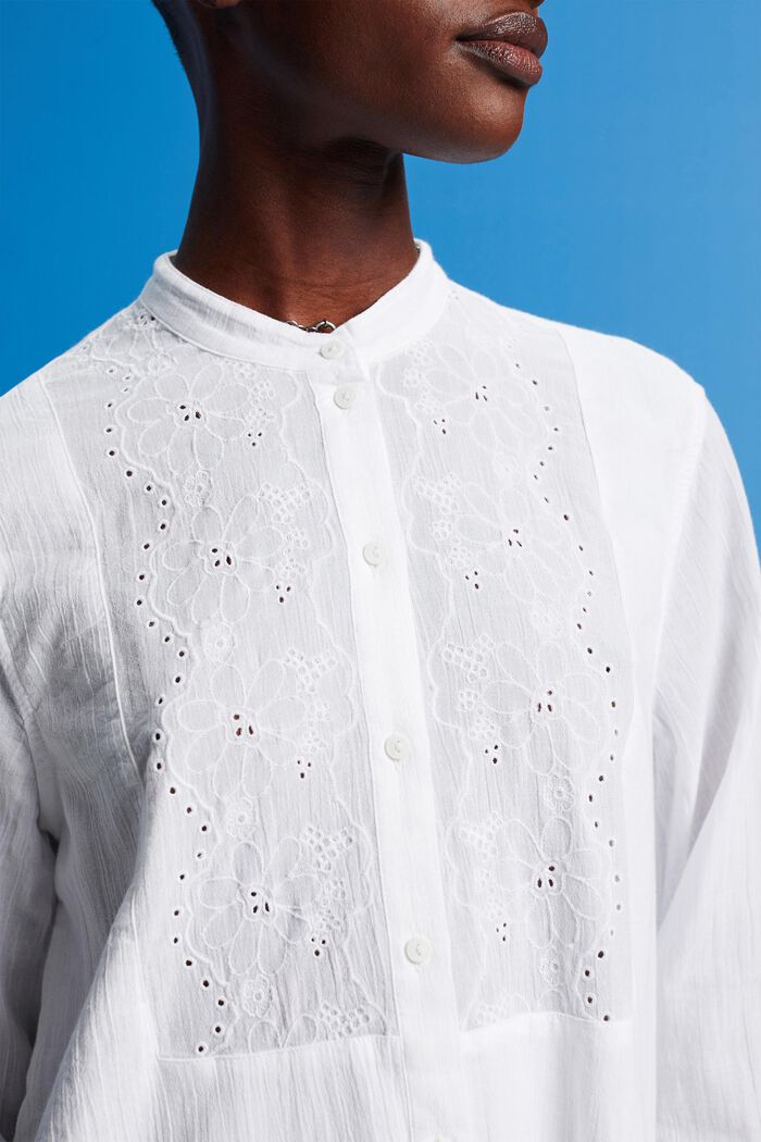 T-shirtklänning med brodyr, WHITE, detail image number 2