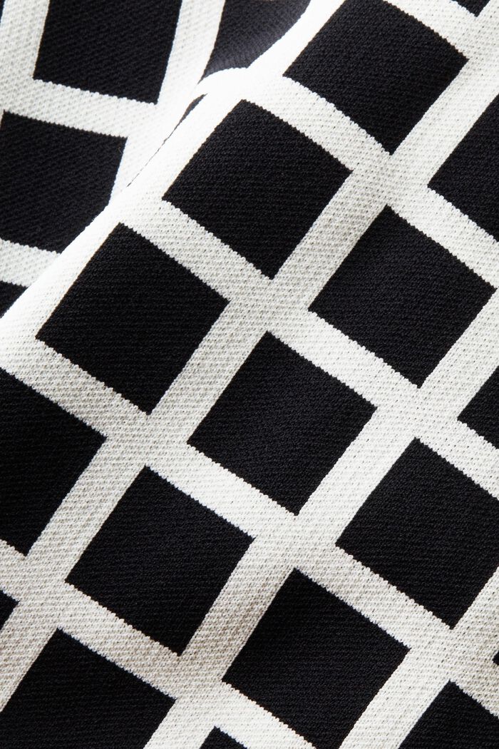 Croppat, jacquardmönstrat sweaterlinne, BLACK, detail image number 5