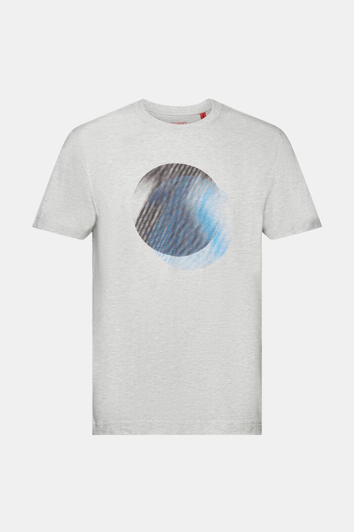 T-shirt med rund ringning och tryck framtill, LIGHT GREY, detail image number 6