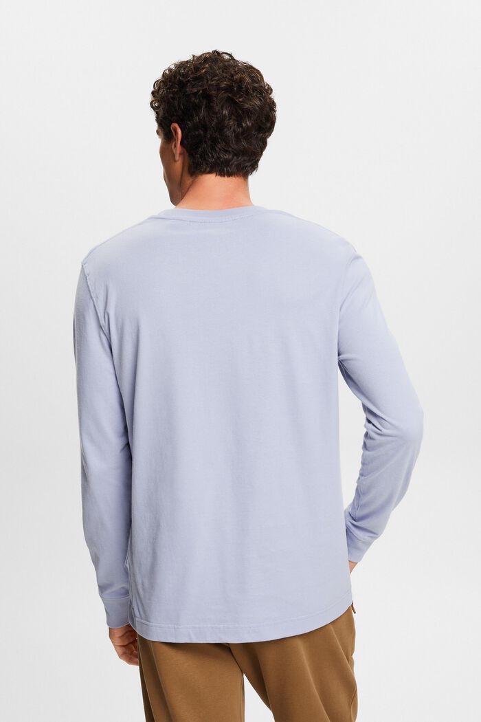 Långärmad T-shirt med rund ringning, LIGHT BLUE LAVENDER, detail image number 4