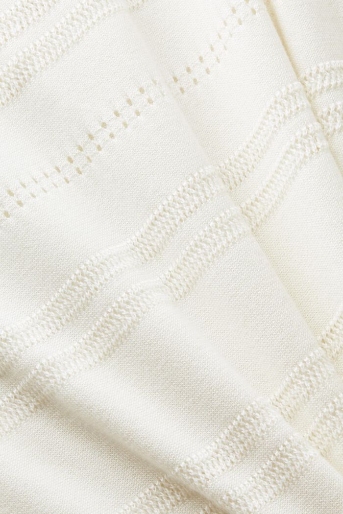 Stickad kortärmad tröja, OFF WHITE, detail image number 4