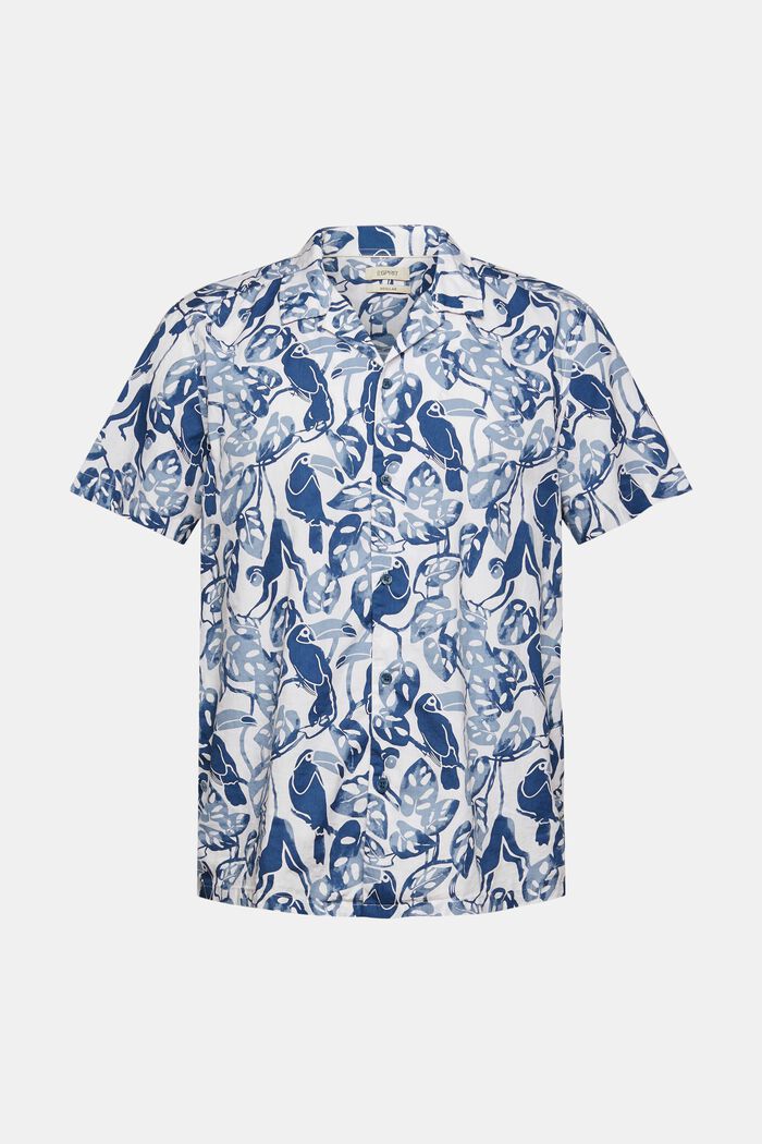 Kortärmad skjorta med tropiskt mönster, 100% bomull
