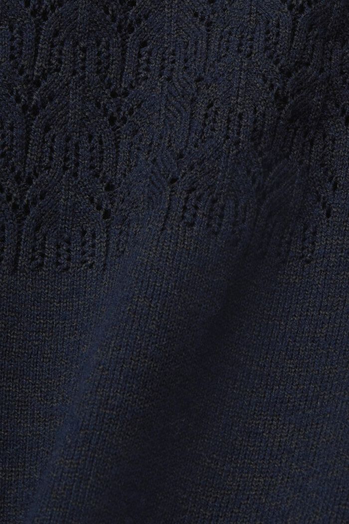 Kortärmad tröja i mouliné, NAVY, detail image number 5