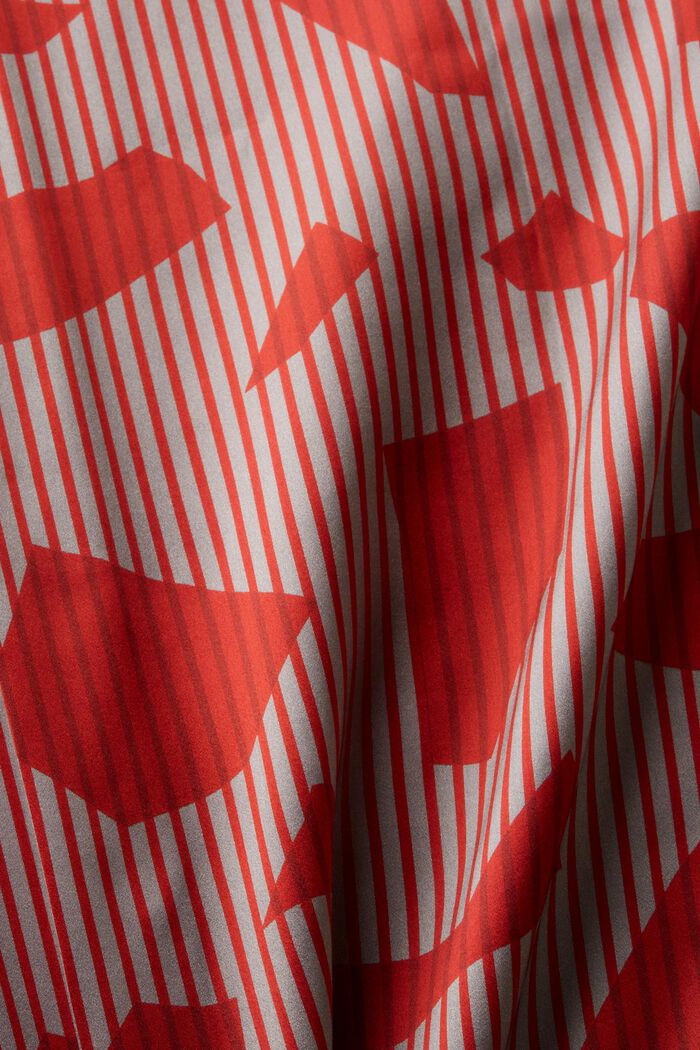 Mönstrad sidenskjorta med helknäppning, DARK RED, detail image number 5