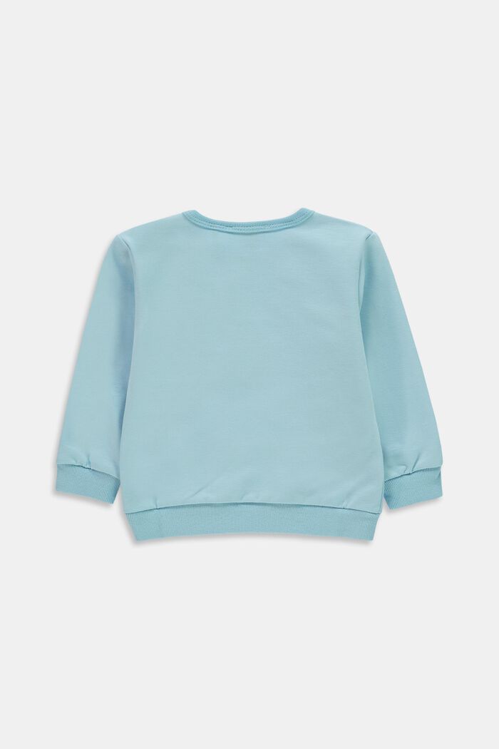 Sweatshirt med tryck, ekologisk bomull, TEAL BLUE, detail image number 1