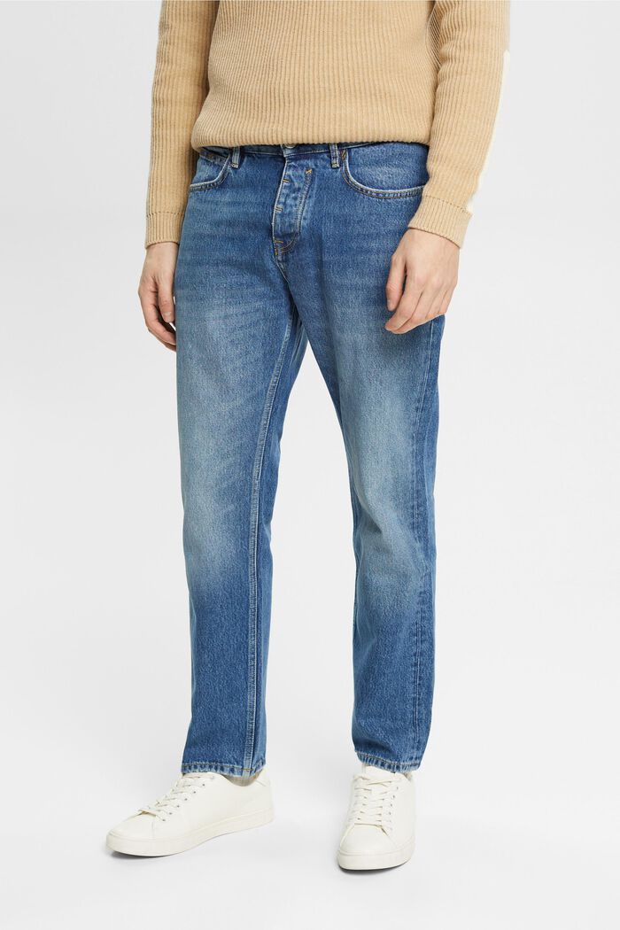 Jeans i rak passform, BLUE MEDIUM WASHED, detail image number 0