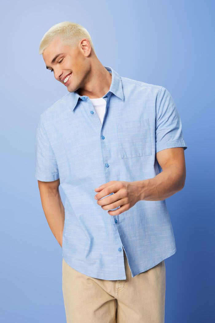 Button down-skjorta i bomull, LIGHT BLUE, detail image number 0