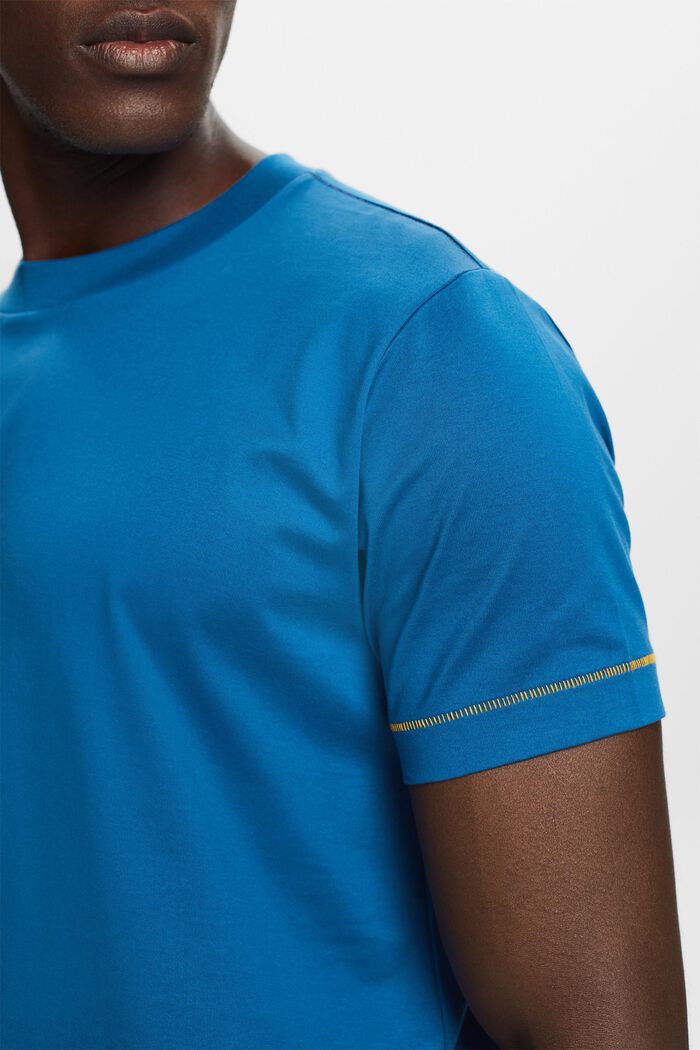 T-shirt i jersey med rund ringning, 100% bomull, DARK BLUE, detail image number 2