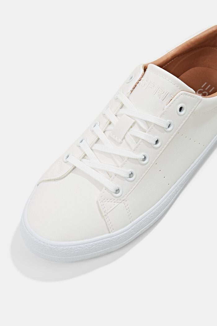 Sneakers i skinnlook, WHITE, detail image number 4