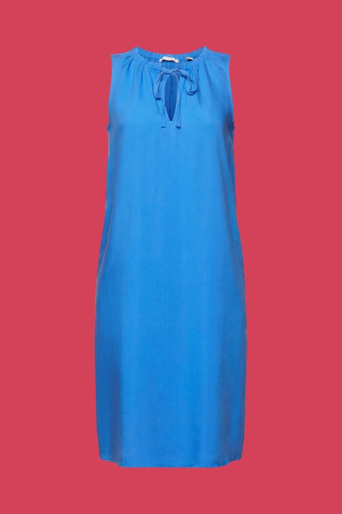 Ärmlös klänning med resår i kragen, BRIGHT BLUE, detail image number 6