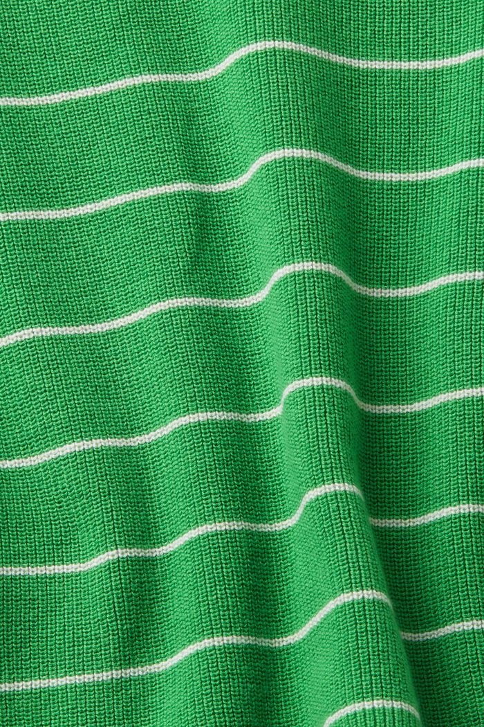 Randig tröja i stickad bomull, GREEN, detail image number 4