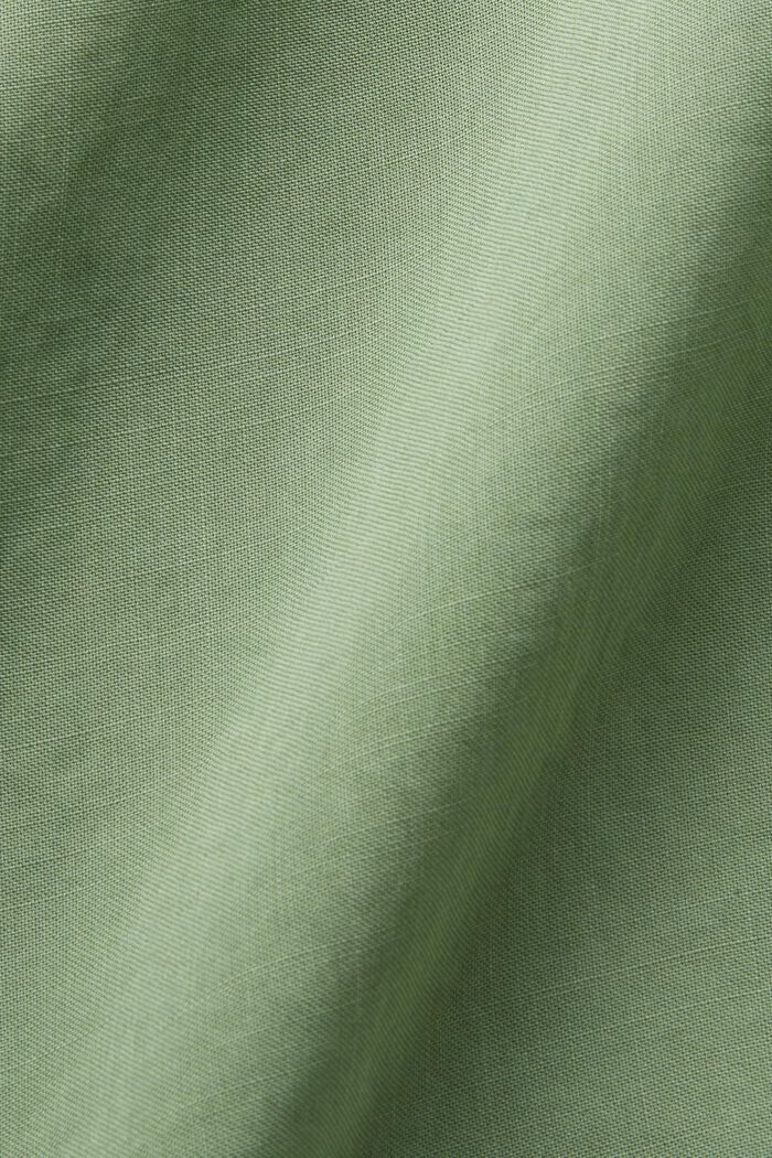 Ärmlös blus med resår i kragen, PALE KHAKI, detail image number 4