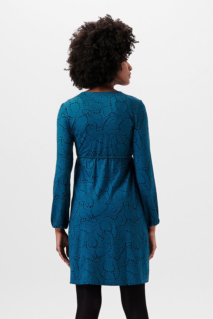Mönstrad klänning i jersey, LENZING™ ECOVERO™, BLUE CORAL, detail image number 3