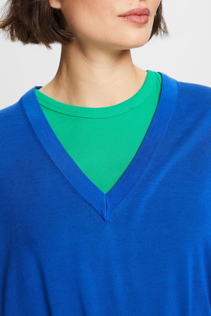 V-ringad tröja, BRIGHT BLUE, detail image number 3
