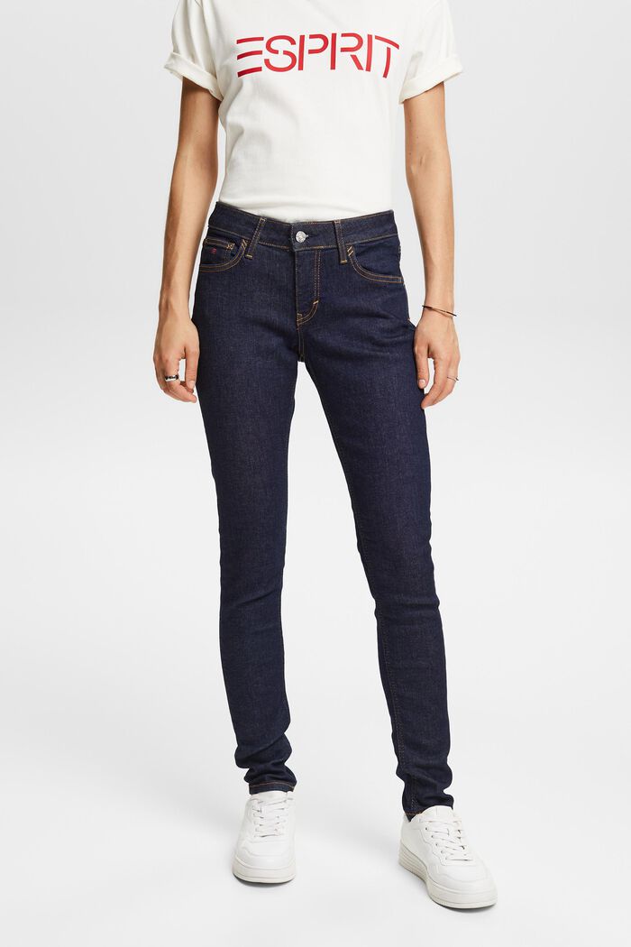 Skinny-jeans med mellanhög midja, BLUE RINSE, detail image number 0