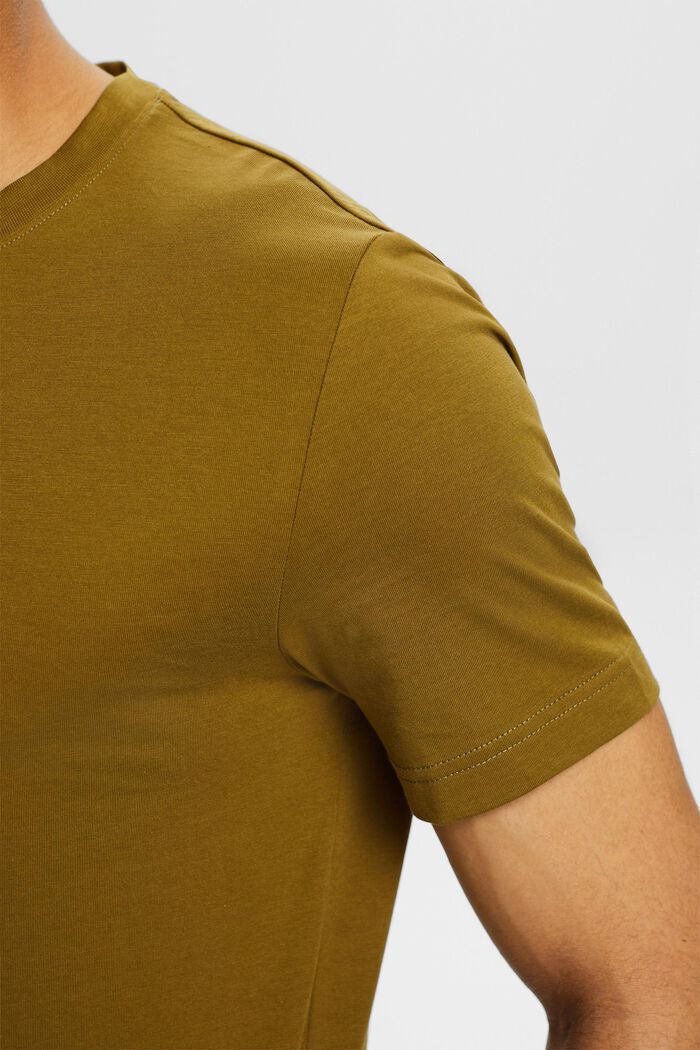 Jersey-T-shirt i ekologisk bomull, OLIVE, detail image number 3
