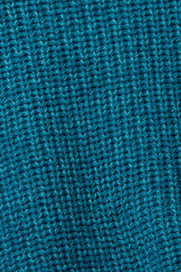 Ribbad kofta, bomullsmix, TEAL BLUE, detail image number 5