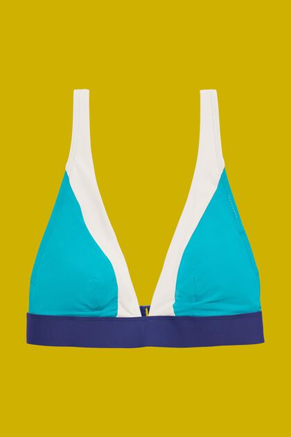 Vadderad bikiniöverdel med färgblocksdesign