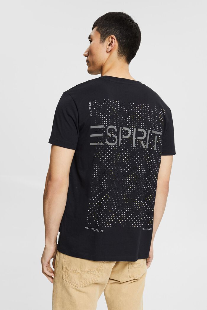 T-shirt med tryck i ryggen, 100% ekobomull, BLACK, detail image number 3