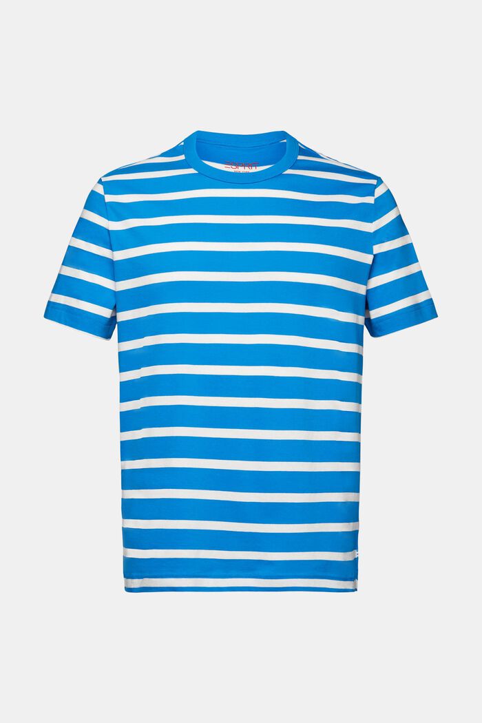Randig T-shirt i bomullsjersey, BLUE, detail image number 7
