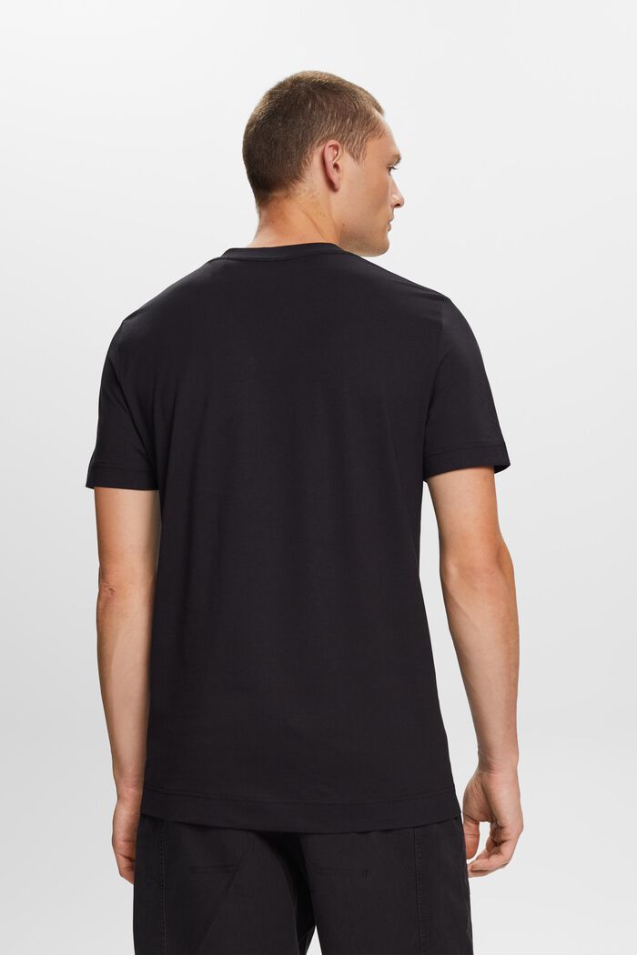 V-ringad T-shirt i jersey, 100% bomull, BLACK, detail image number 3