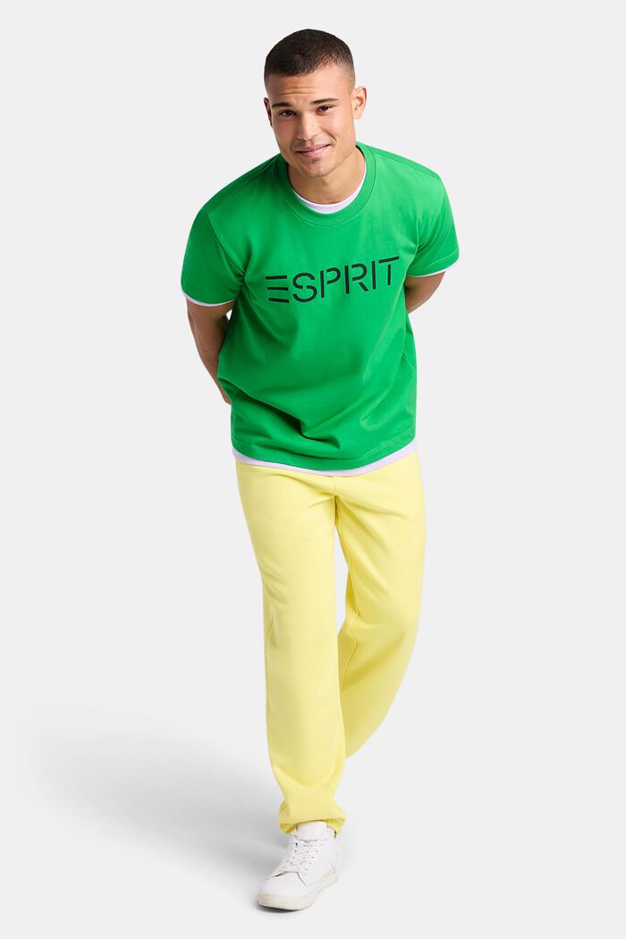 T-shirt i bomullsjersey med logo, unisexmodell, GREEN, detail image number 4