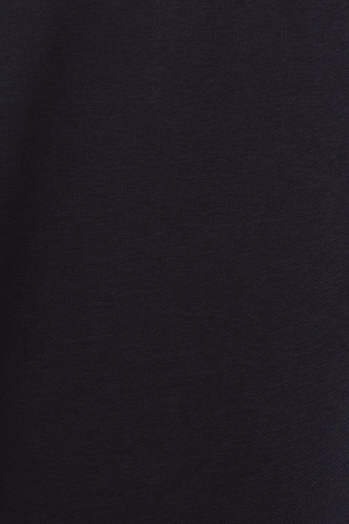 Sweatshirt med rund halsringning i fleece, BLACK, detail image number 5